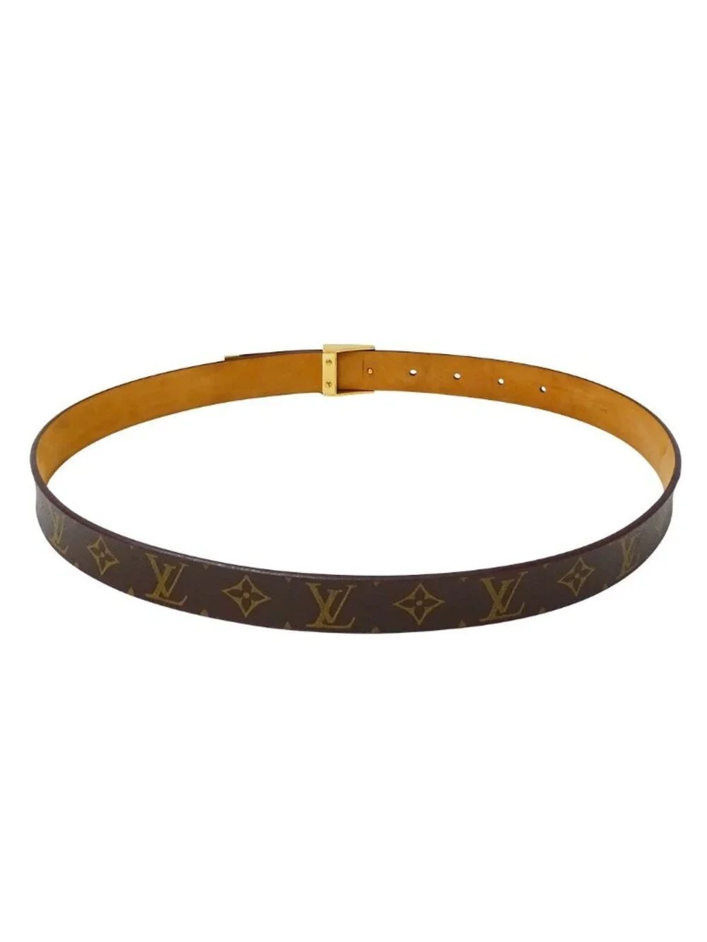 Louis Vuitton Belt Monogram Canvas Ceinture Carre Brown Logo